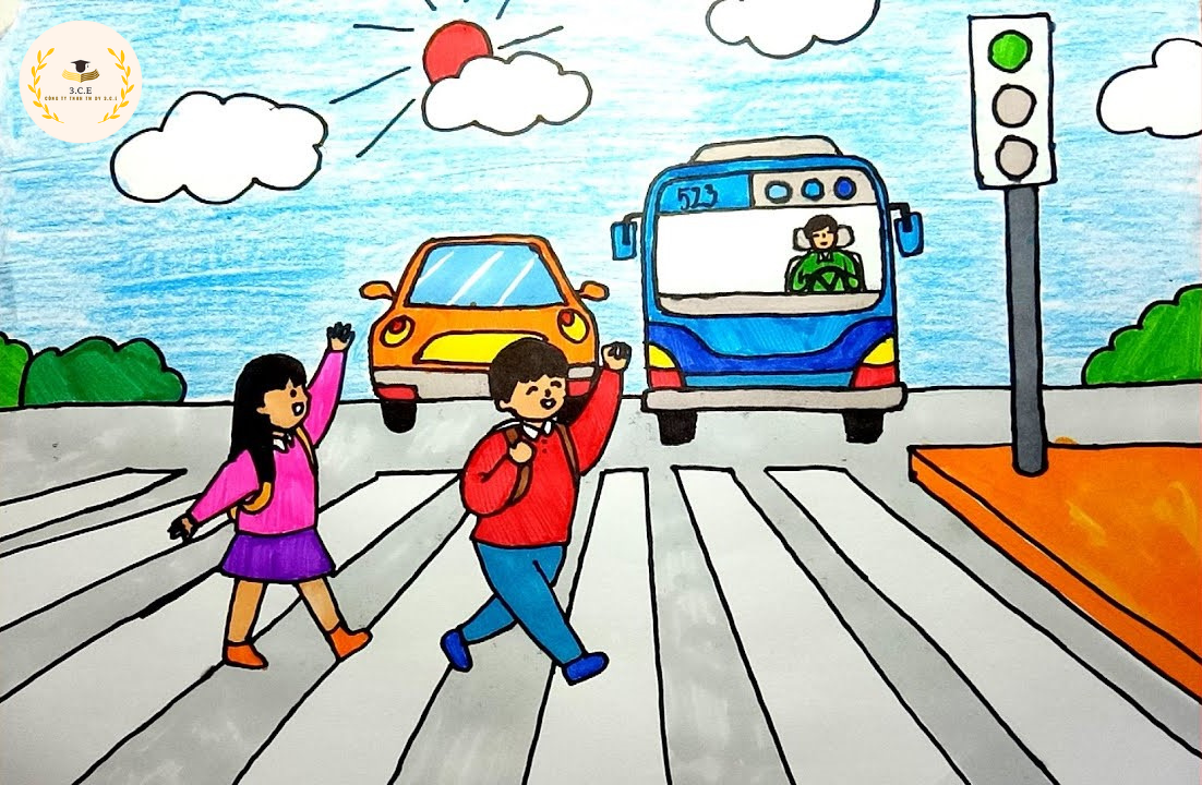 Vẽ tranh theo chủ đề an toàn giao thông là cách giáo dục hiệu quả cho học sinh lớp 4